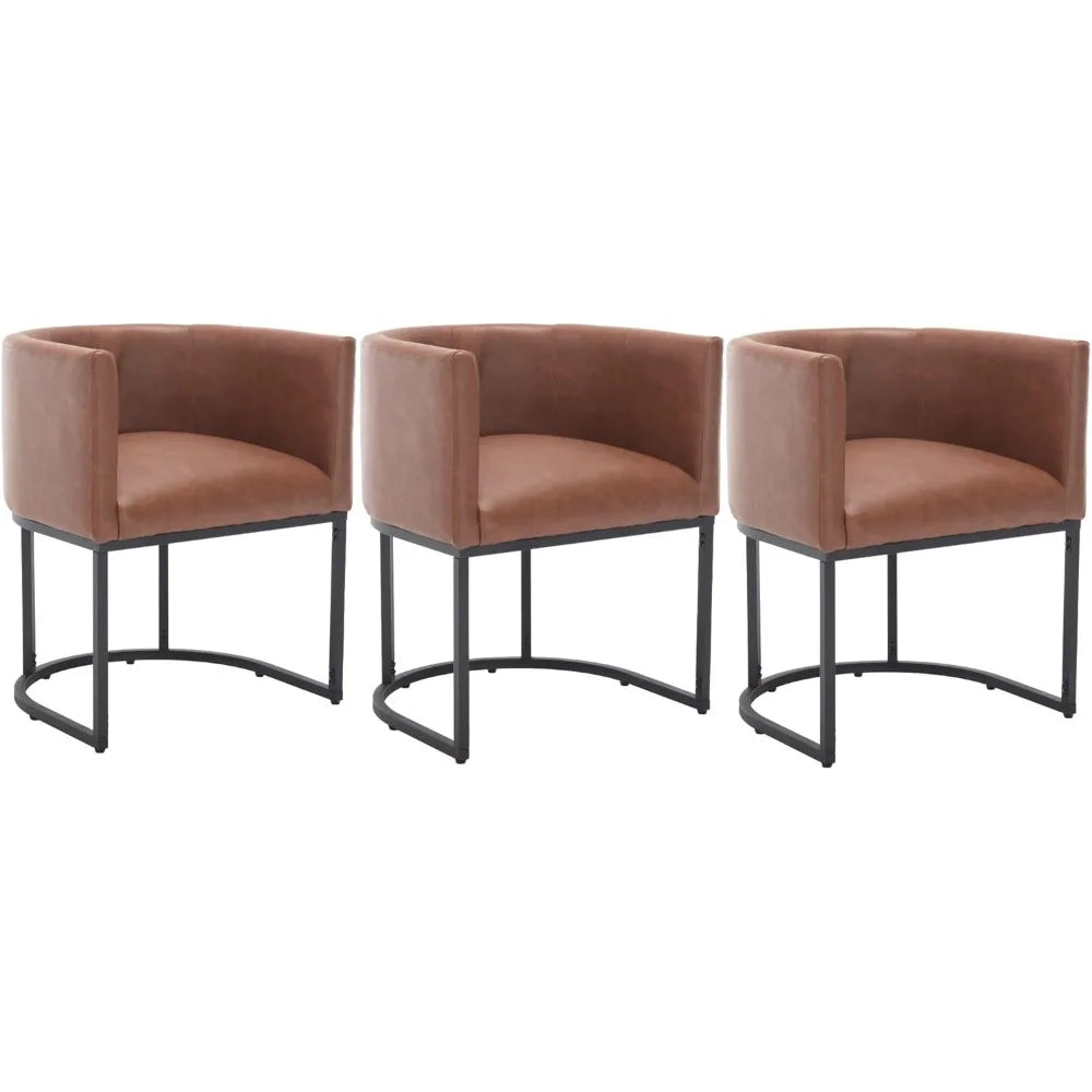 3 Faux Leather Barrel Back padded
