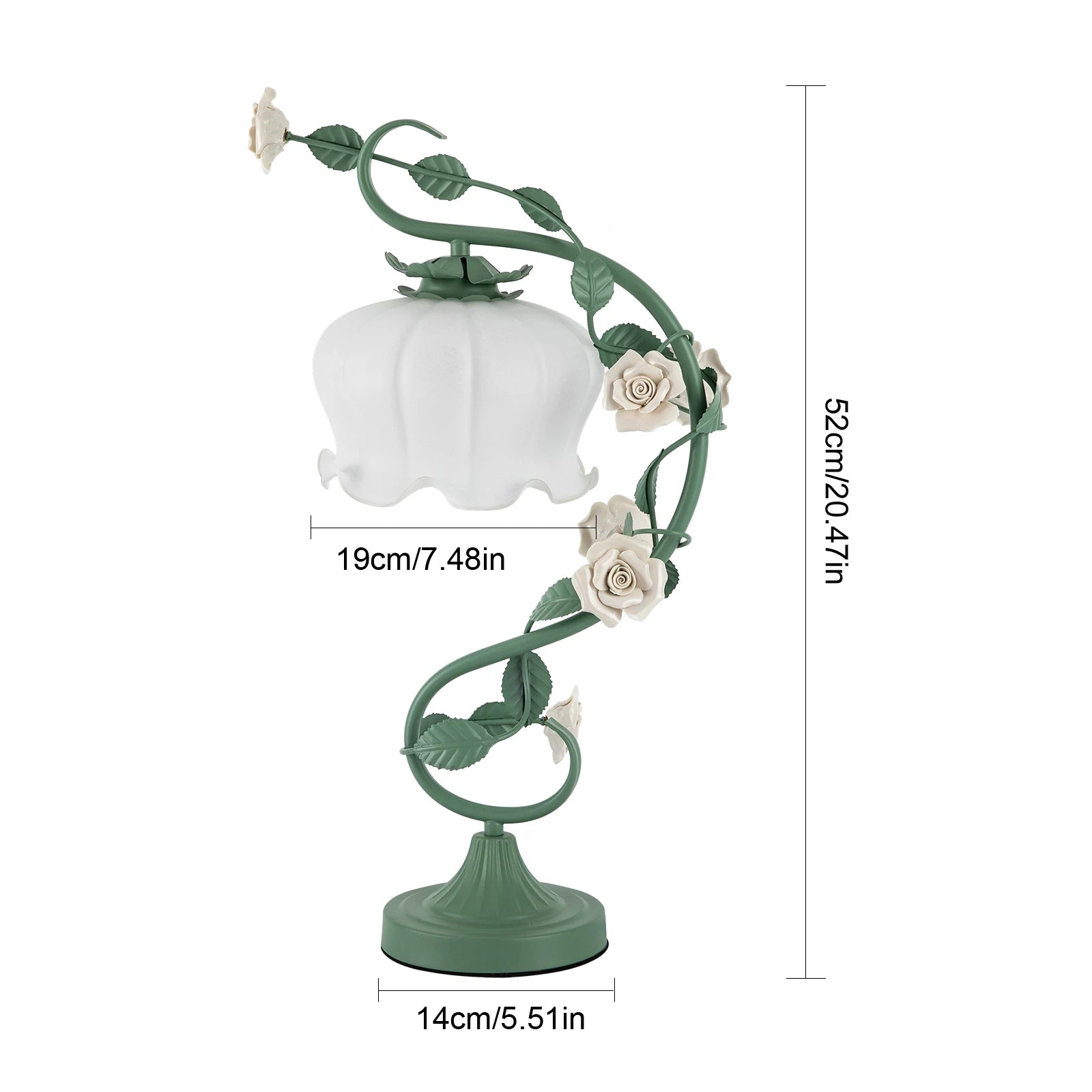 Rural style rose glass Lamp