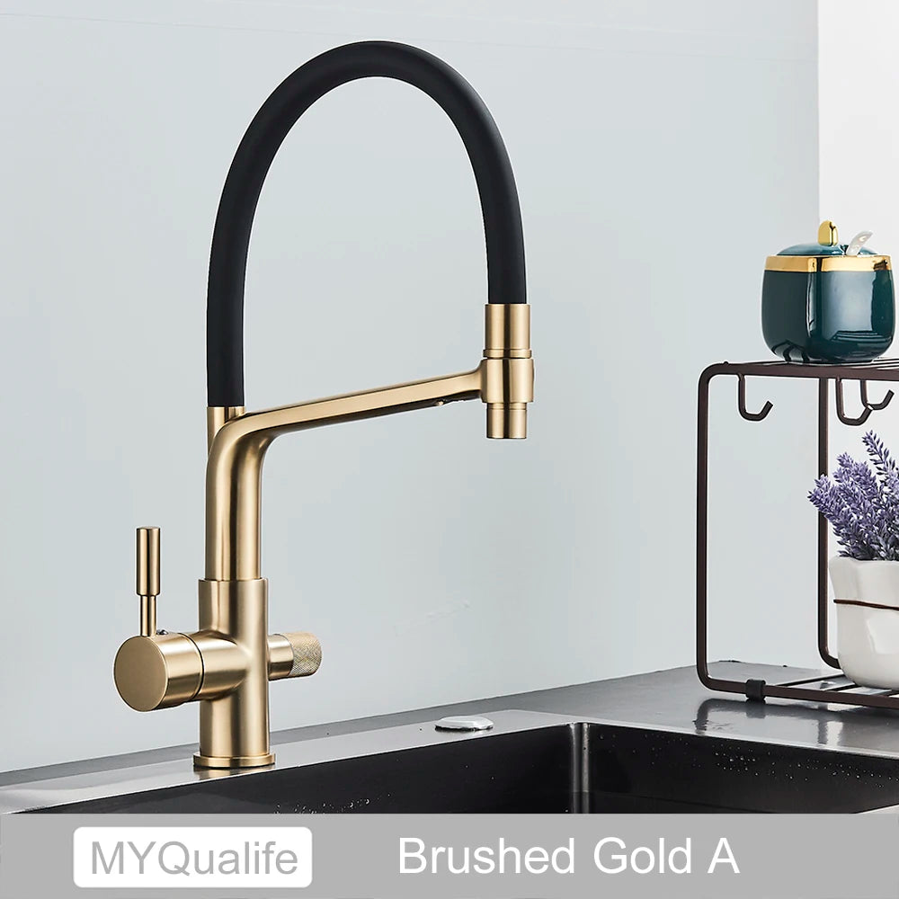 Matte Black Tap Pure Water Filter Mixer