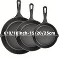 3PCS Cast Iron Skillet Set (6/8/10") Pre-Seasoned, Heavy-Duty