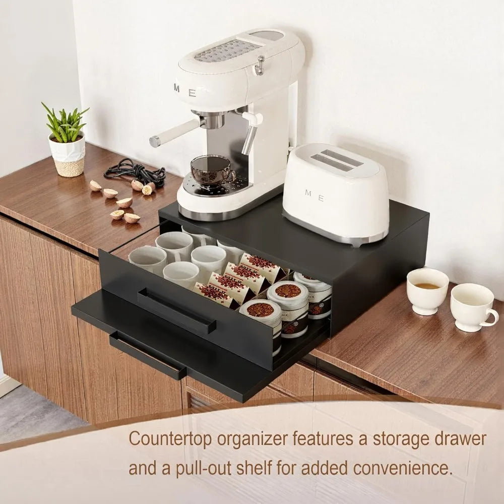 MW Stand W/Pull-Out Drawers/Shelves
