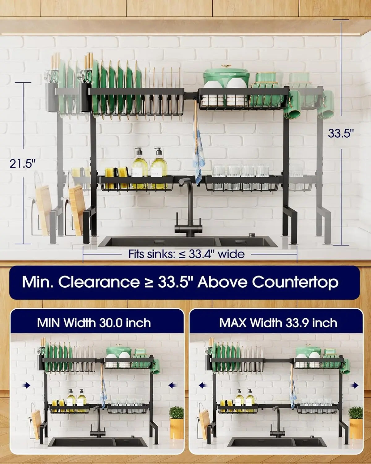 Adjustable Over-The-Sink Dish Rack