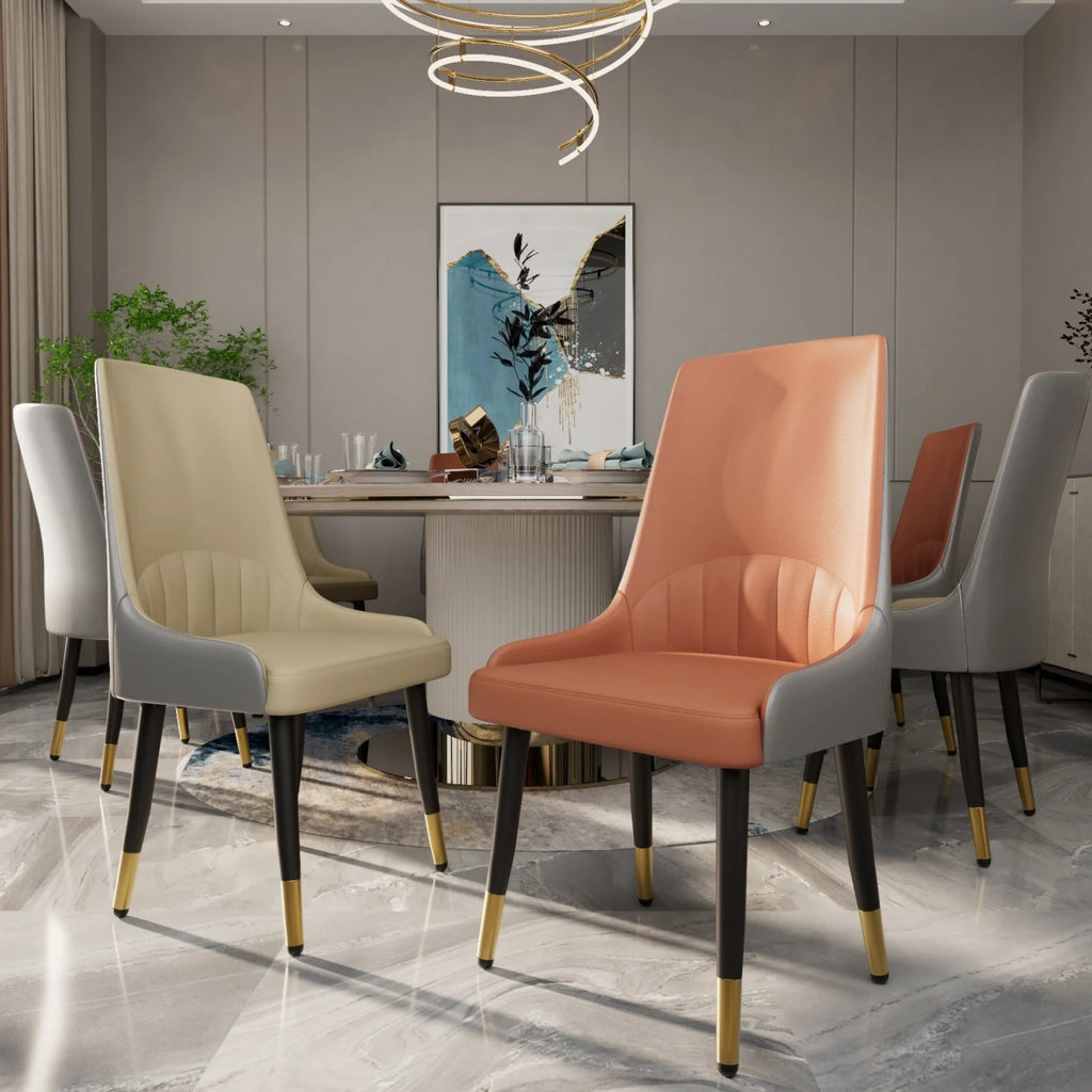 2 Modern Upholstered Cushion Metal Leg