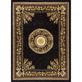 7'8" X10'4" Oriental Medallion, Black/Beige