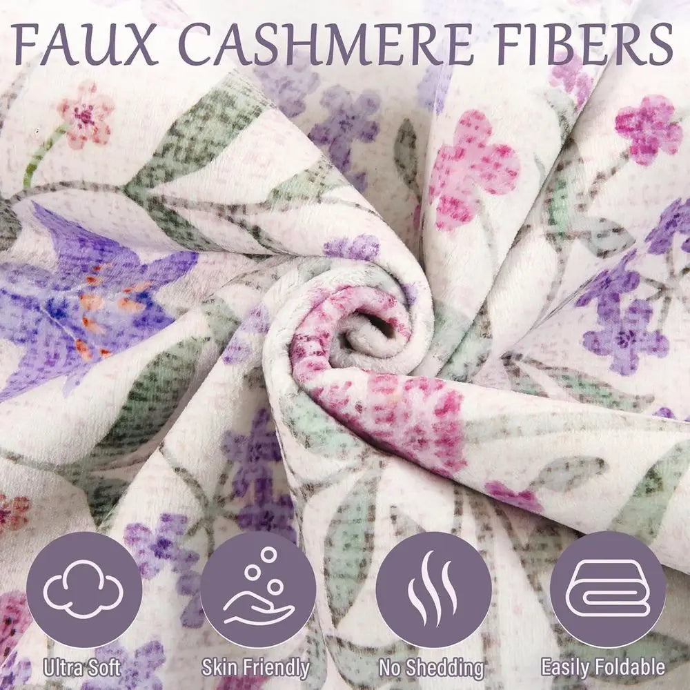 5x7 Purple Floral Low Pile