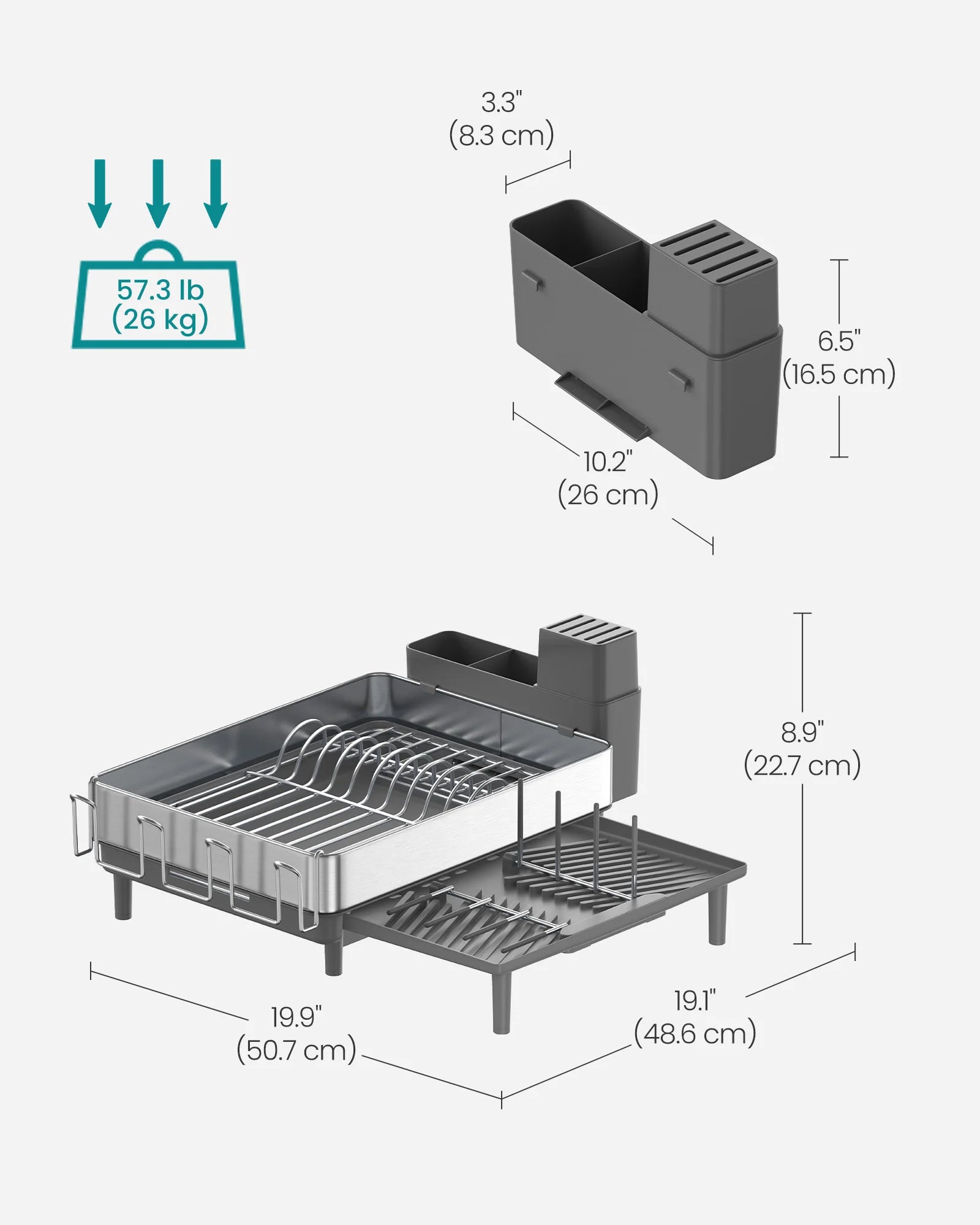 Large Dish Rack, Expandable Stainless