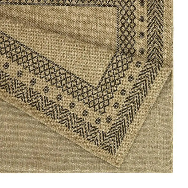 2'7"x7'3" Jute Black Indoor/Outdoor