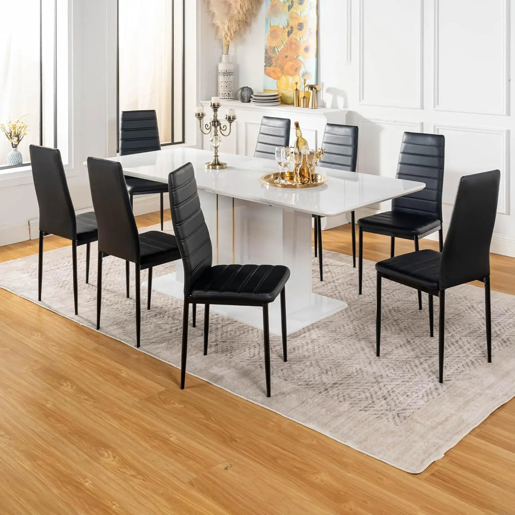 6 Faux Leather Armless Modern