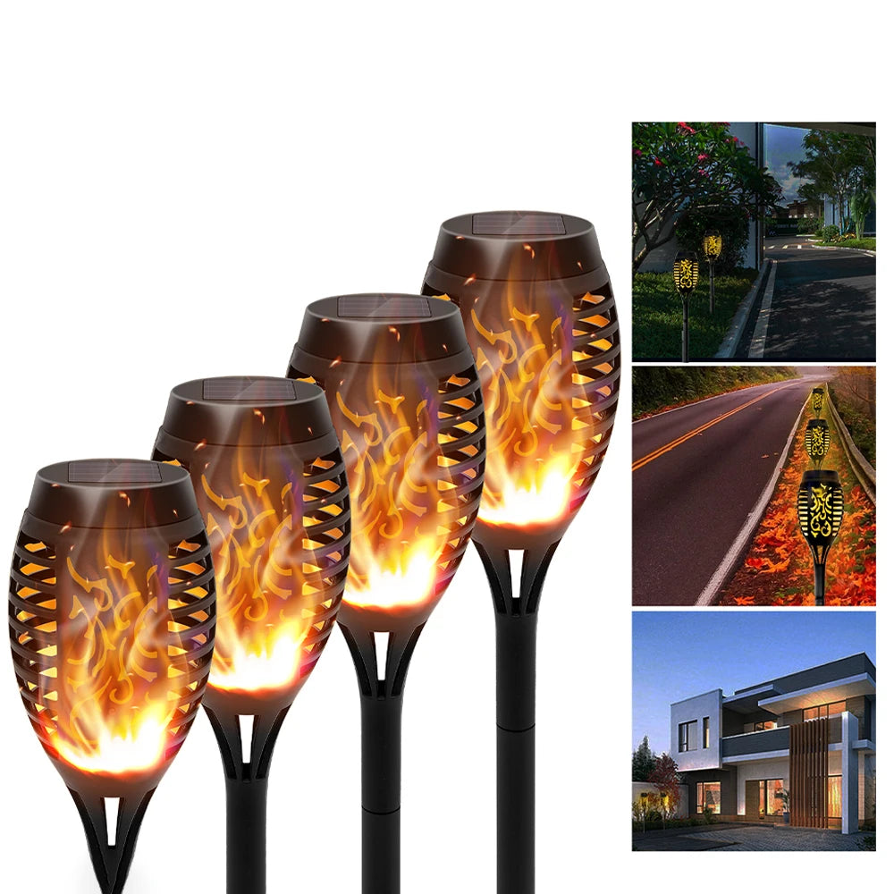 4/6/8/12 Solar Flame LED Torch Light