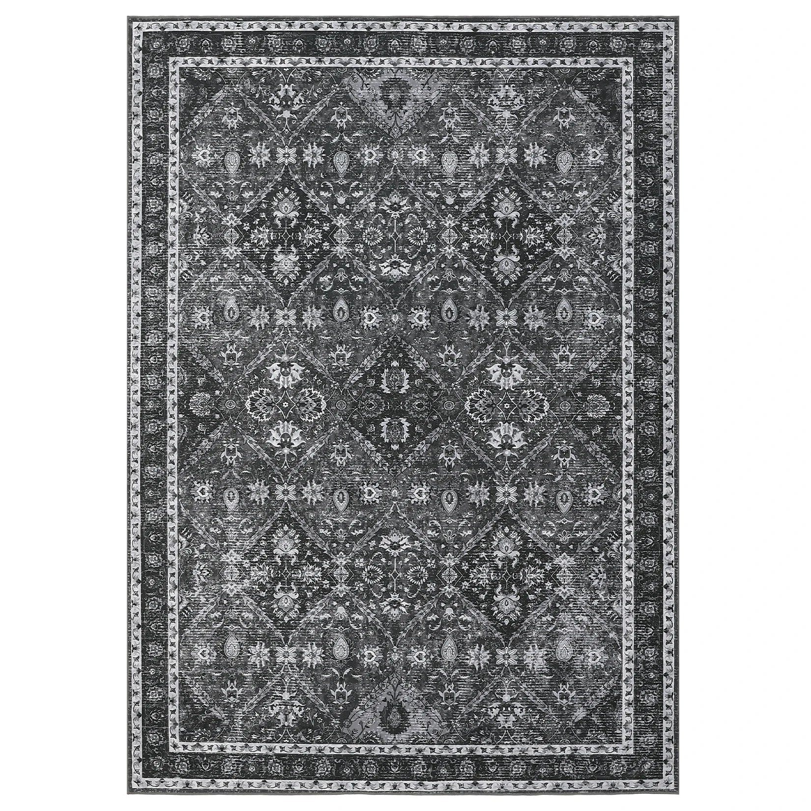 4.25x4.25 Washable Low-Pile Moroccan Trellis