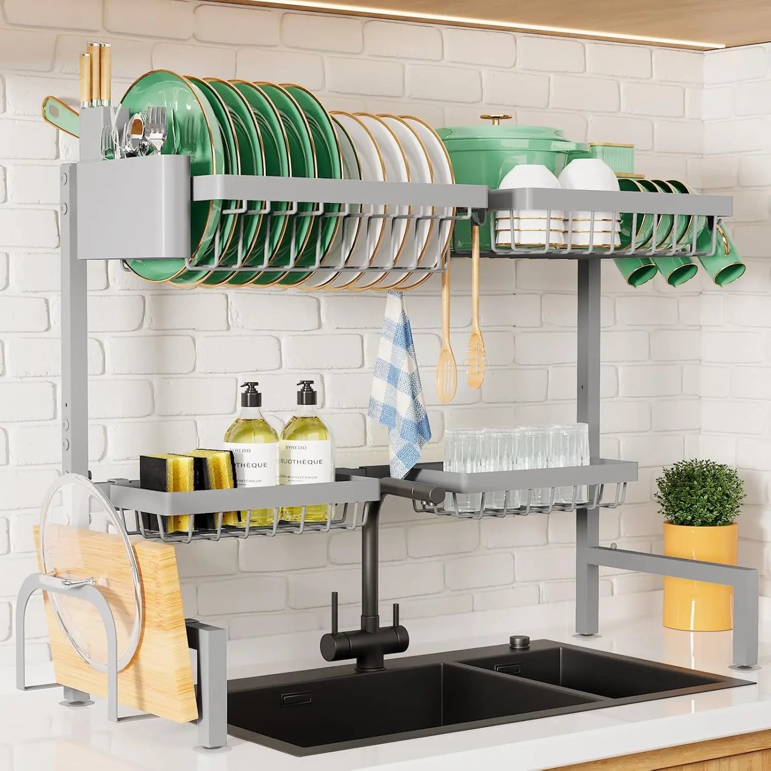 Over Sink Dish Rack, Adjustable 30"-33.9"