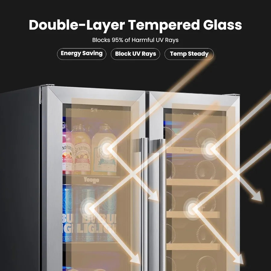 24" Dual Zone Wine/Beverage Refrigerator Glass Door