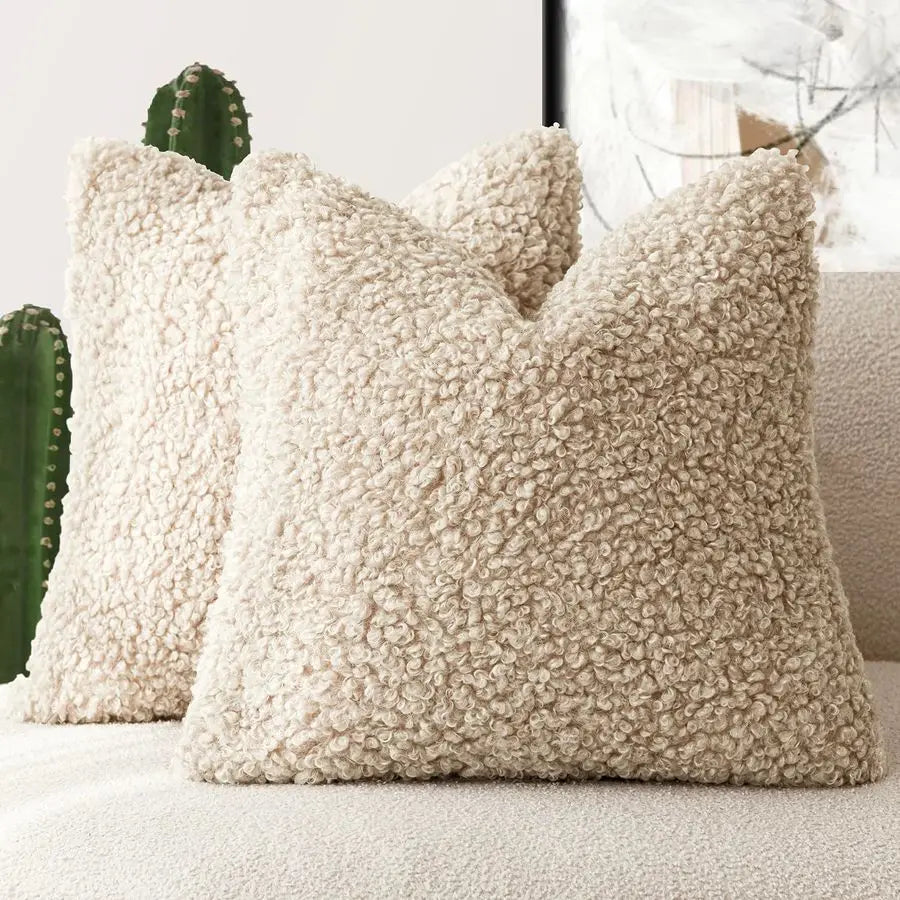 2 Faux Fur Pillow Cover