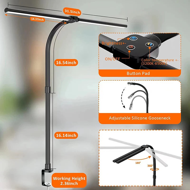 Double Head LED desk Lamp