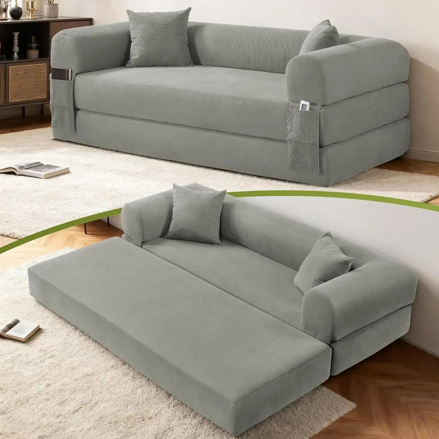 80" Corduroy Queen Sleeper Sofa