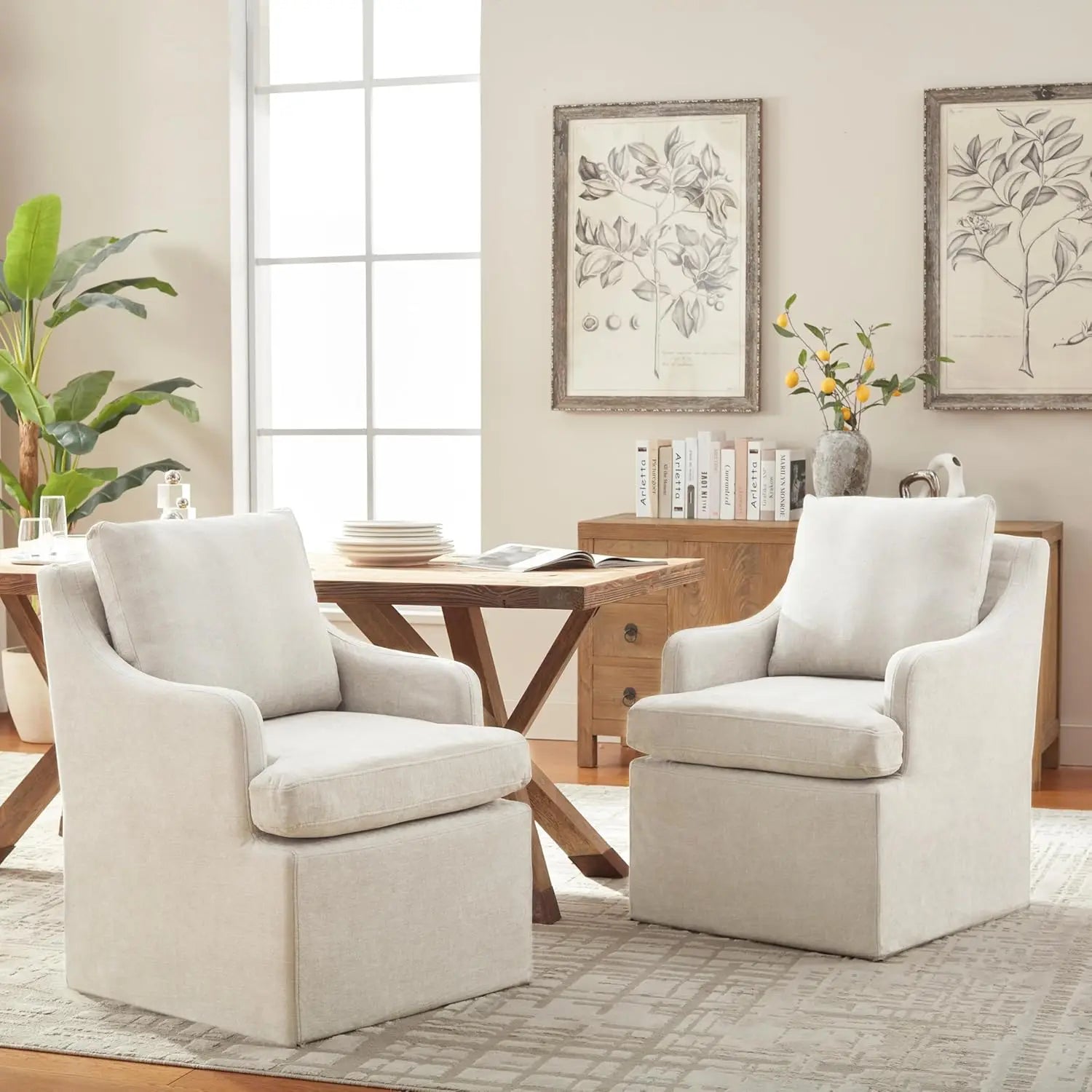 2 Upholstered W/4 Casters