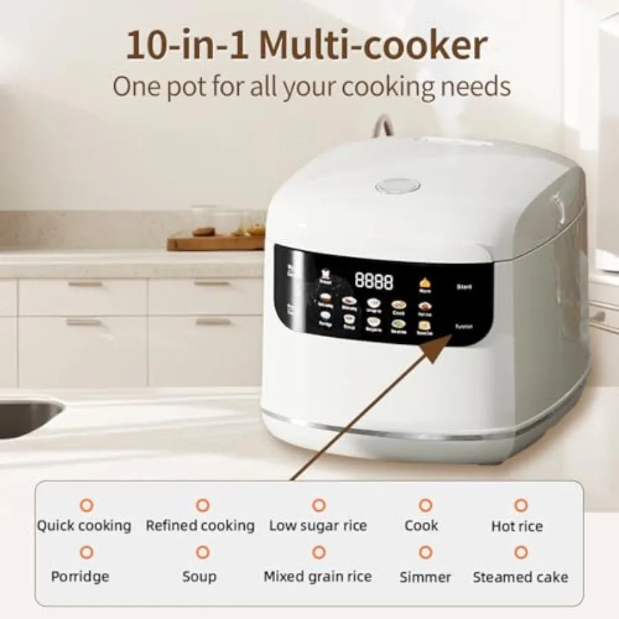 Electric Mini Rice Cooker 5 Cups, 10-in-1 Smart