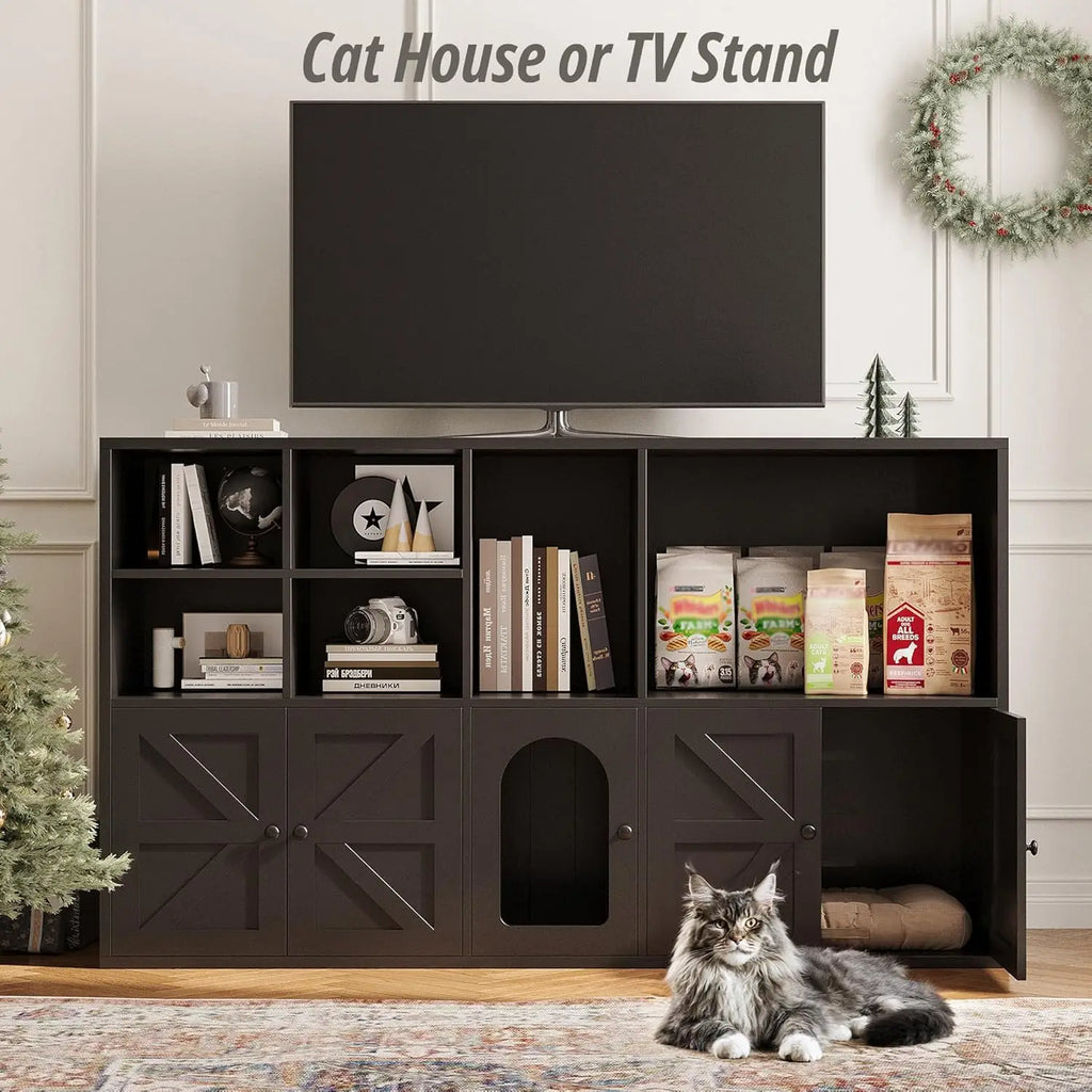 Cat Litter Box Enclosure for 2