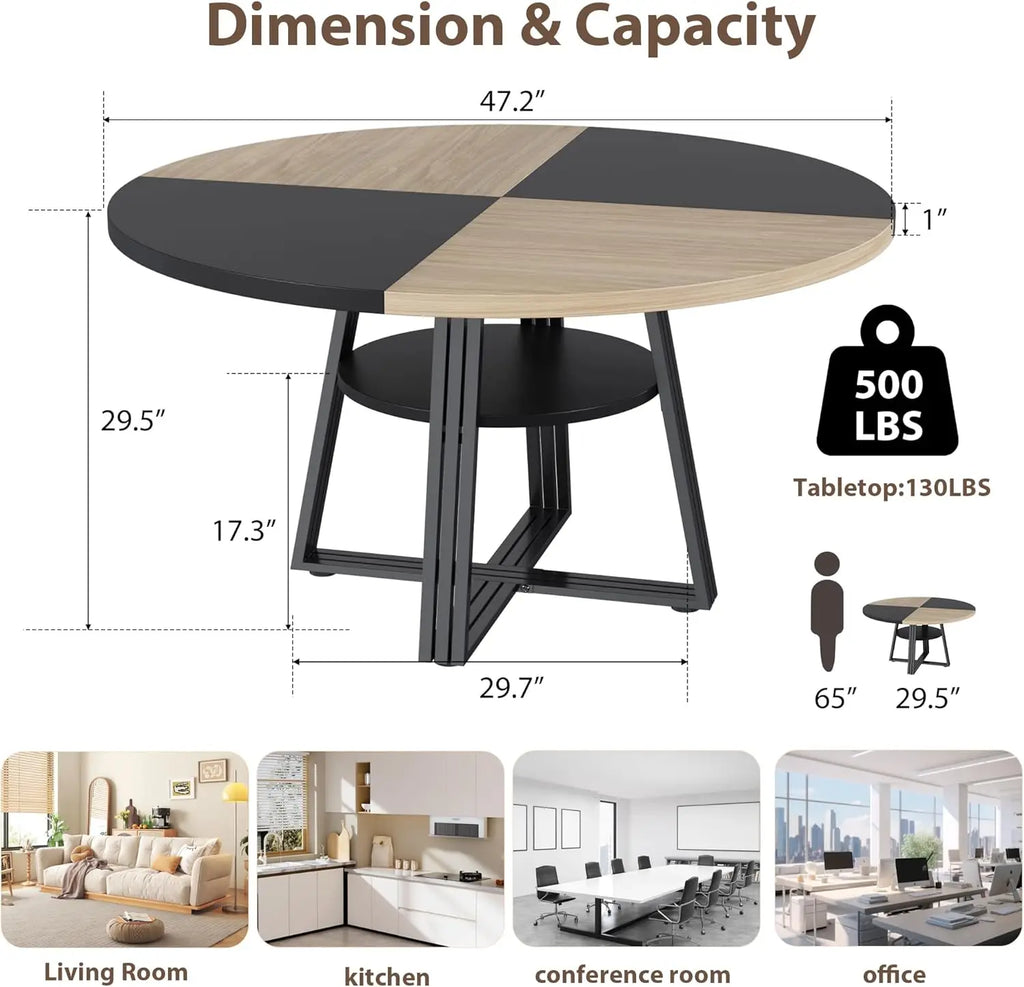 42" Round for 4-6 Farmhouse w/Storage