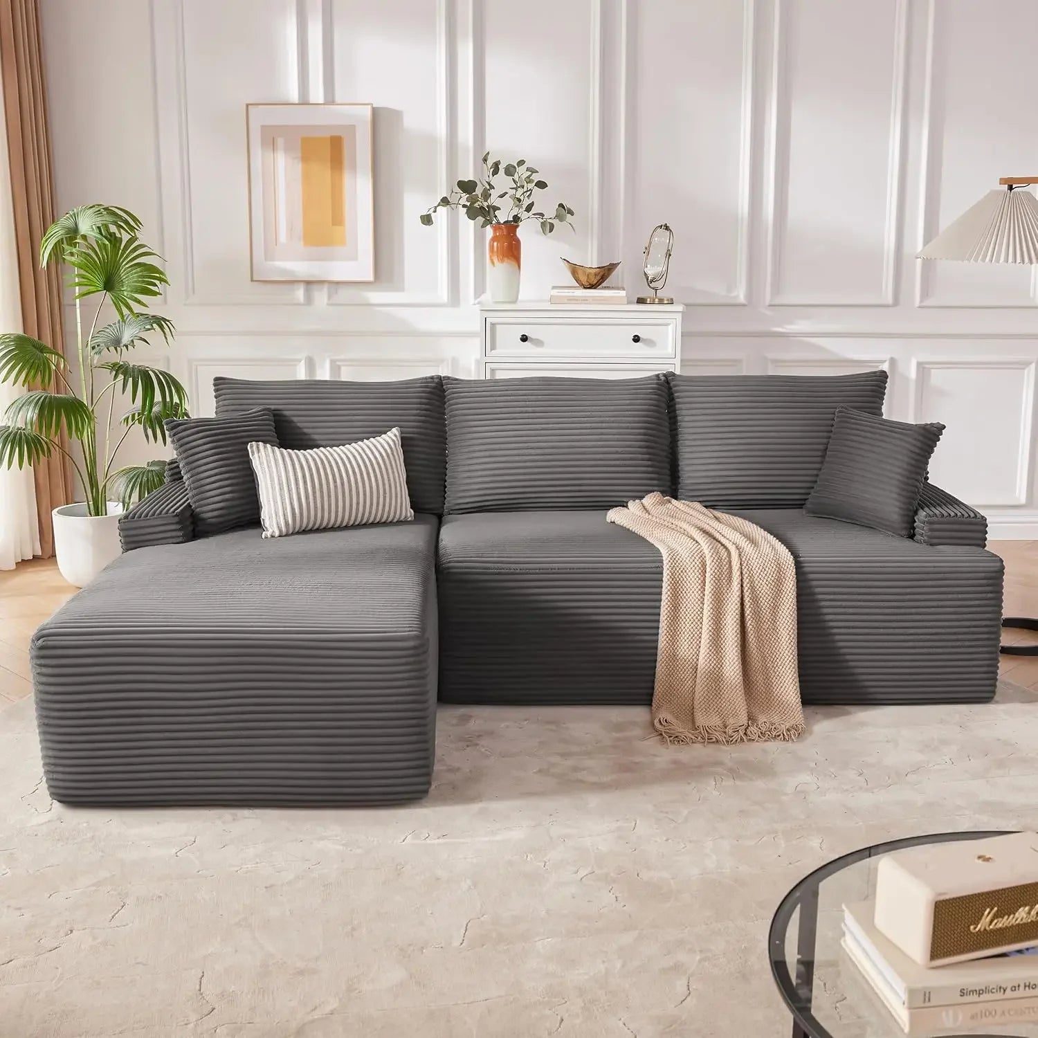 110” Cloud Sectional Couch Boneless