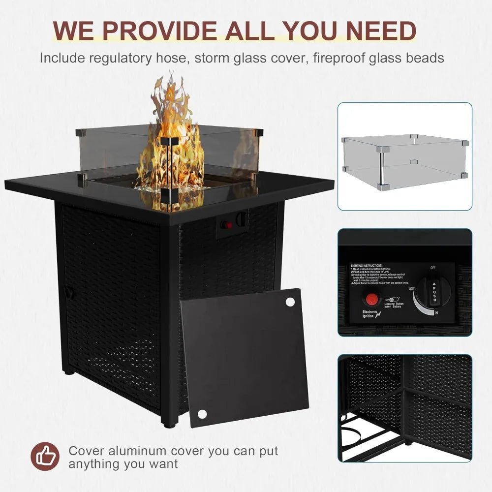 8-Piece Patio Set W/Fire Pit