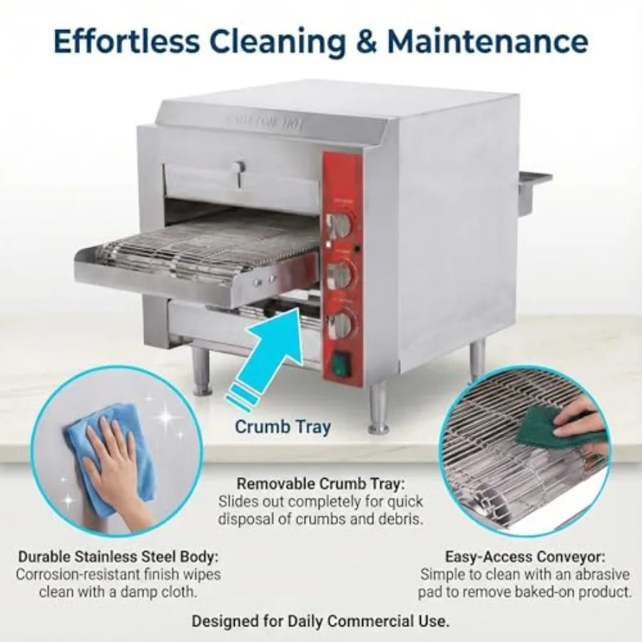 10.5 Commercial Conveyor Pizza Oven 1700W 120V Countertop