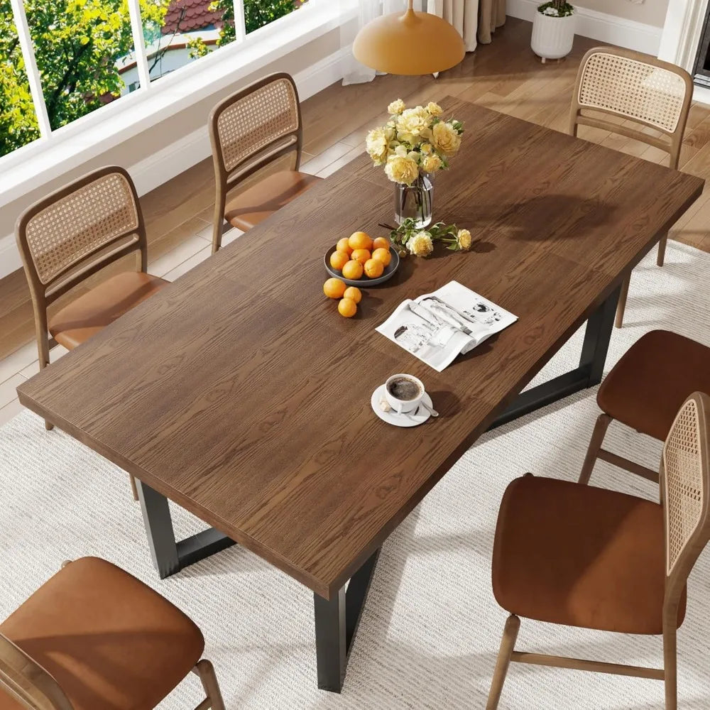 71" Farmhouse Solid Wood for 4, 6, 8 Rustic Large