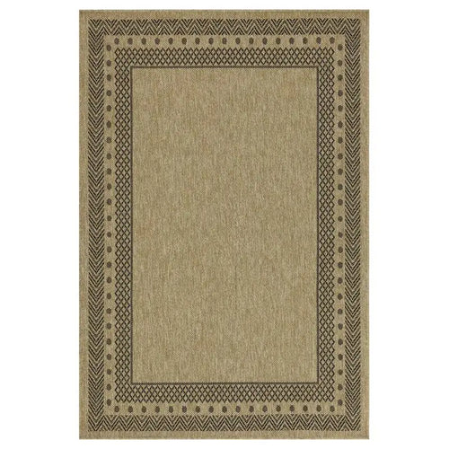 2'7"x7'3" Jute Black Indoor/Outdoor