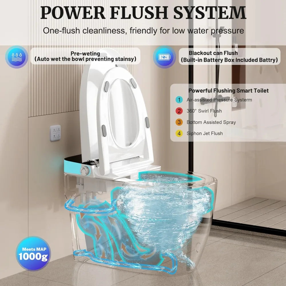 Toilet Elongated Heated Seat Auto Flush