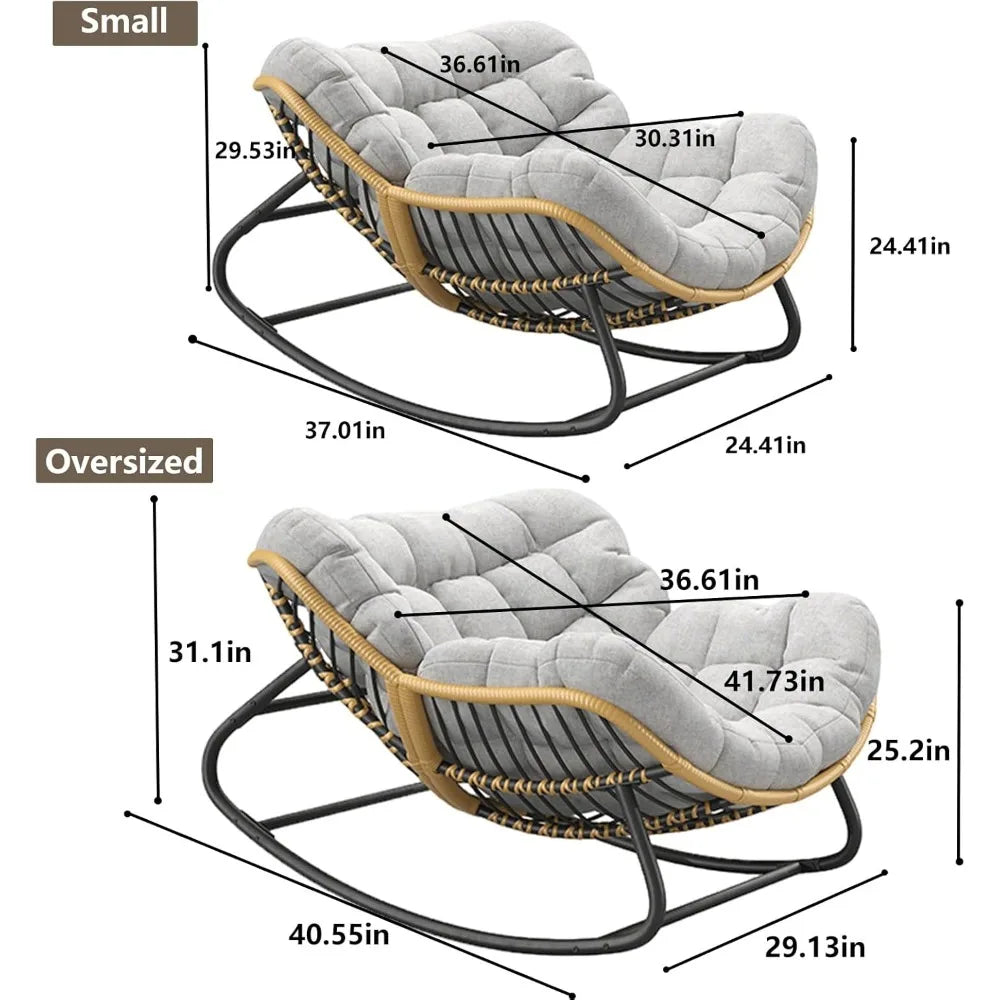 Oversized Wicker Egg Chair w/Cushion