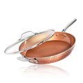 Hammered Copper 14" Non-Stick Frying Pan W/Lid