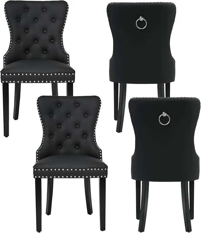 4 Velvet Tufted Upholstered Stainless-Steel Legs