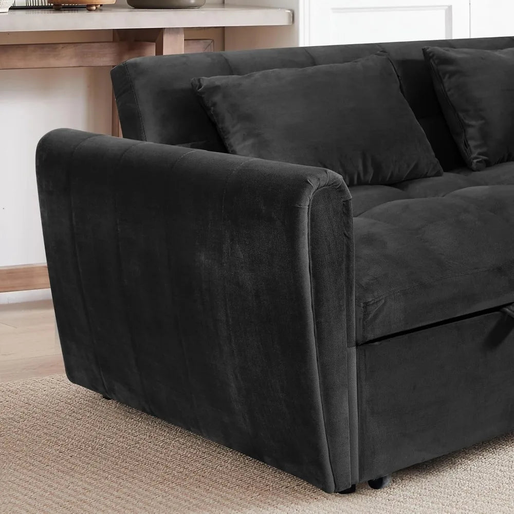 65-inch Velvet Sleeper/Sofa