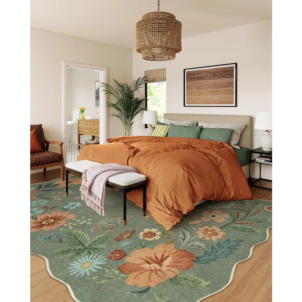 Floral Washable Rug 8x10