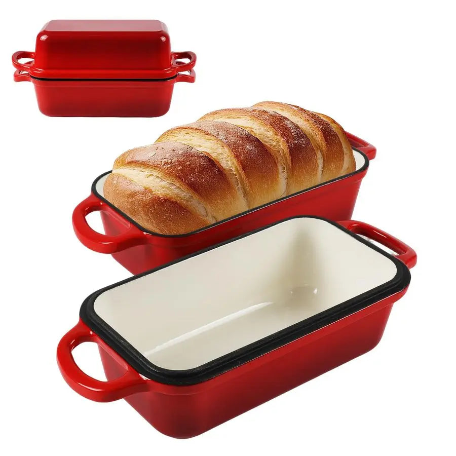 9 x 5 " Enameled Cast Iron Loaf Pan W/ Lid