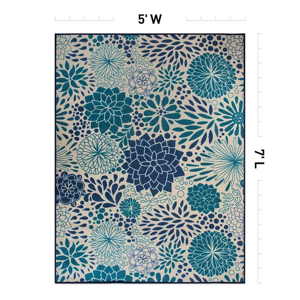 5x7 Modern Floral Circles Outdoor
