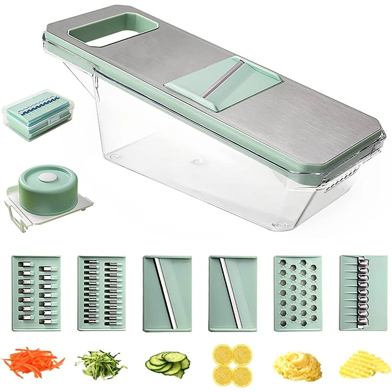 6 in 1 Vegetable Slicer Mandoline Interchangeable Blades