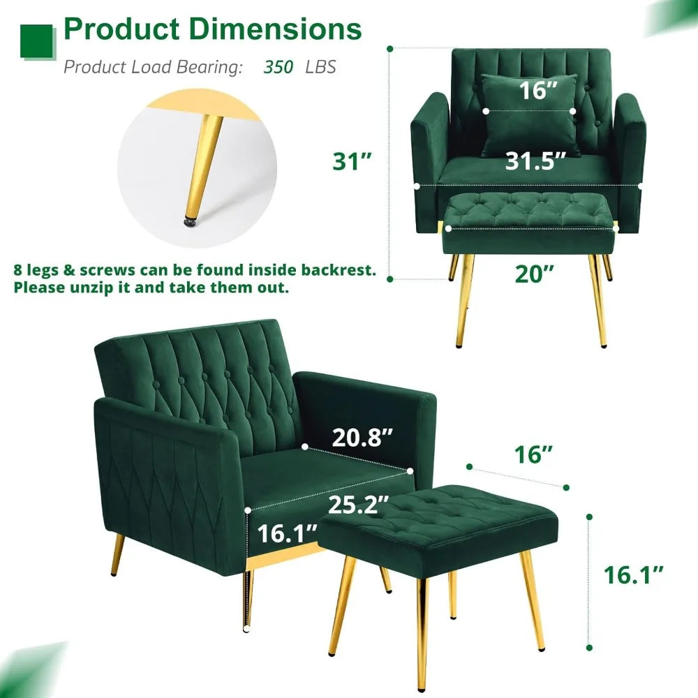 Upholstered Reclining Chair Adjustable Armrests