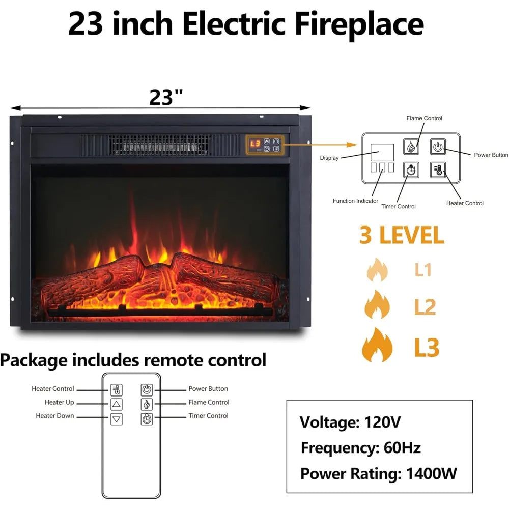 45" Flip Top Electric Fireplace