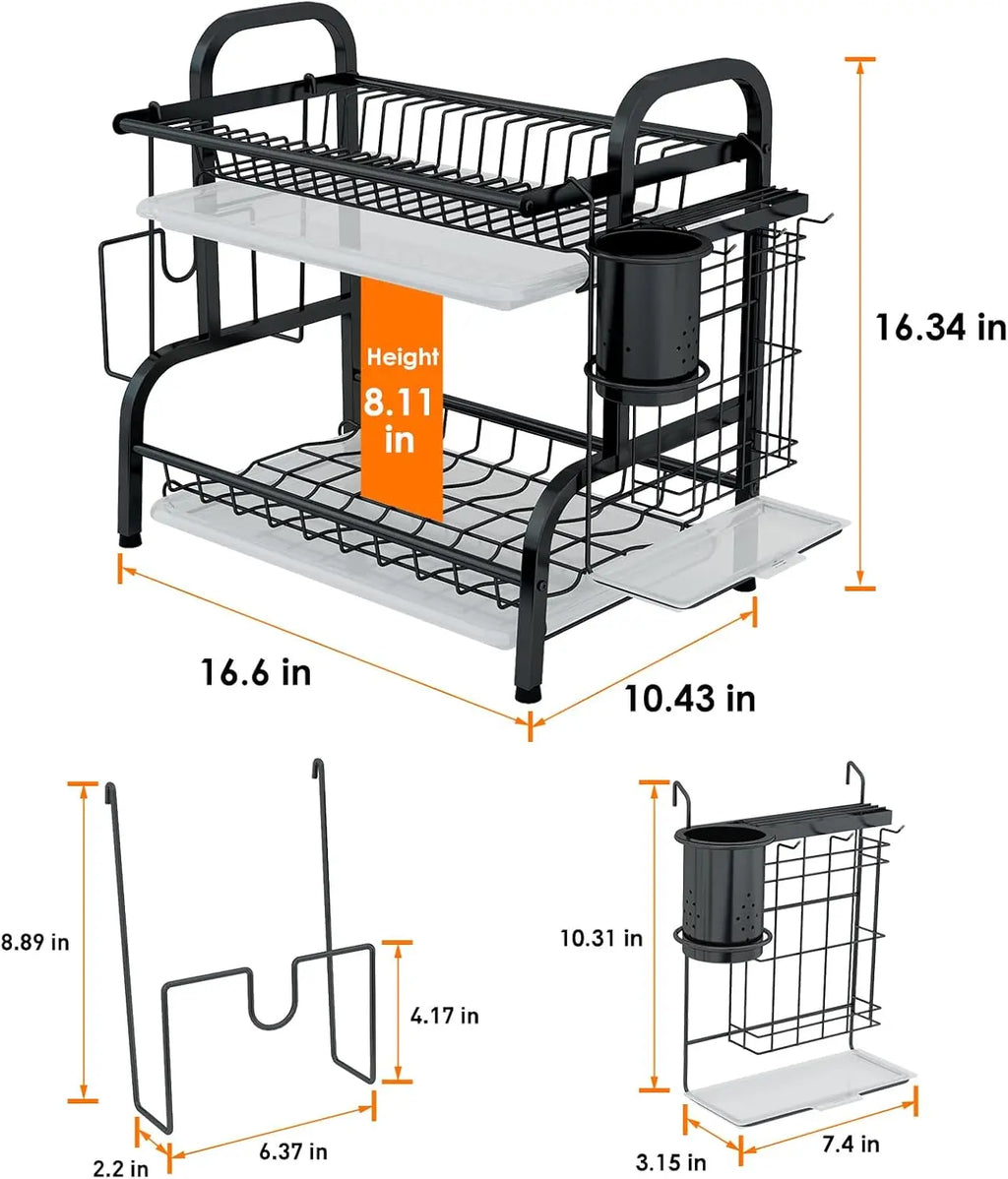Stainless Steel Dish Rack, 2-Tier