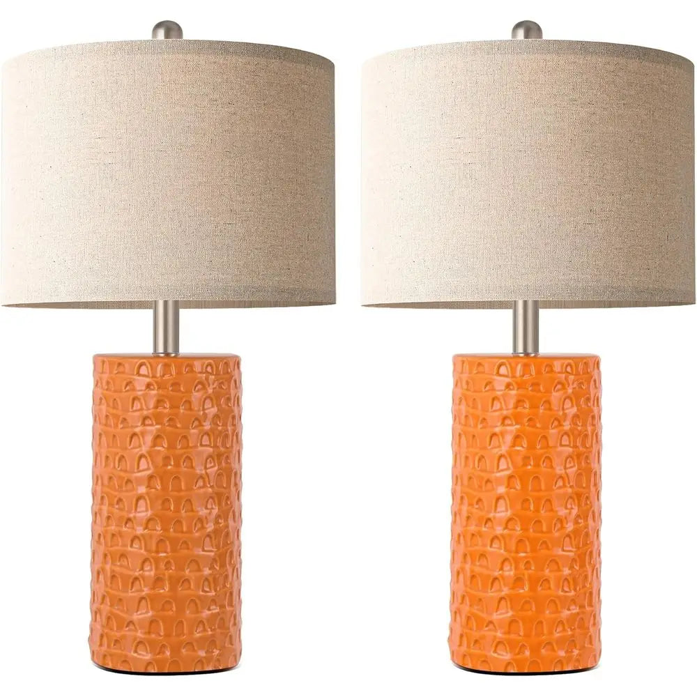 2 MCM Rustic 23" Ceramic Lamp