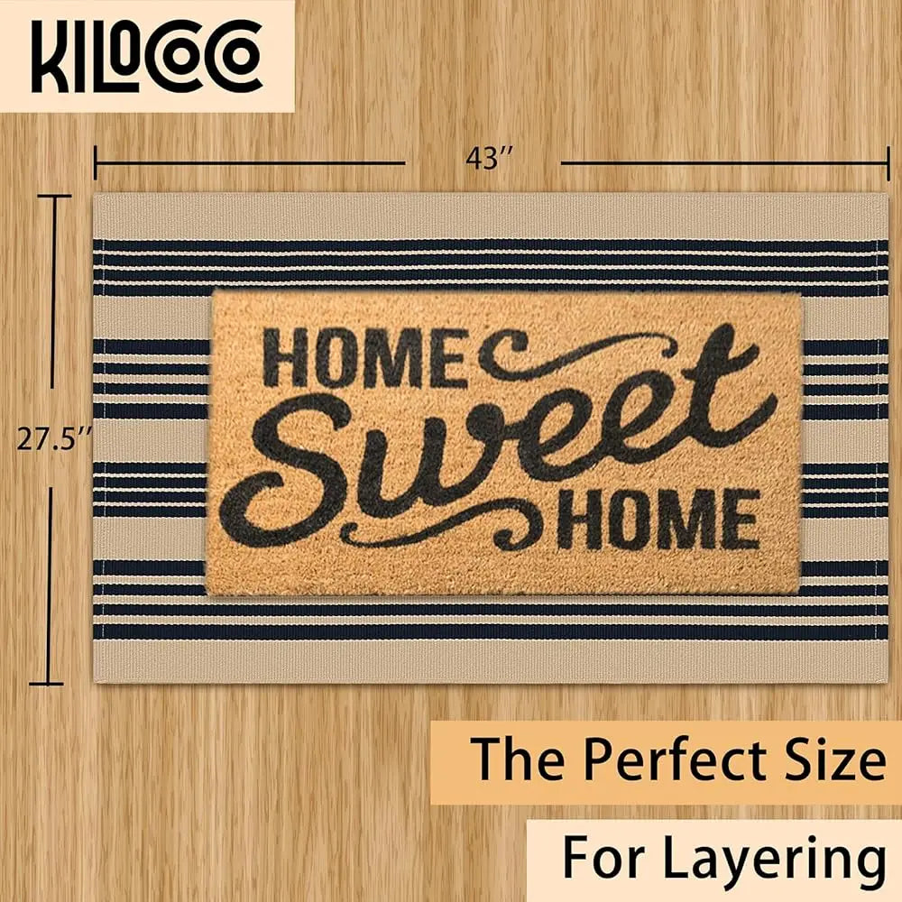 2.3'X3.6' Striped Indoor/Outdoor Hand Woven