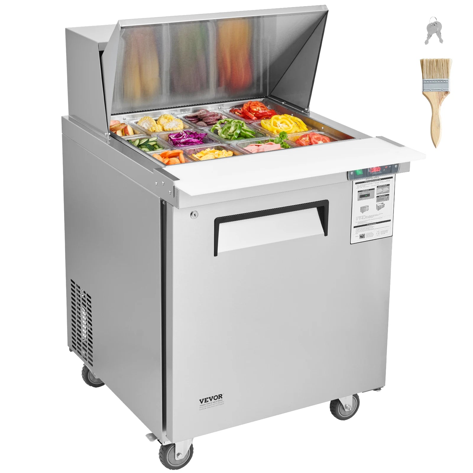 7.4 CF 28" Commercial Refrigerator Sandwich/Salad Prep Table