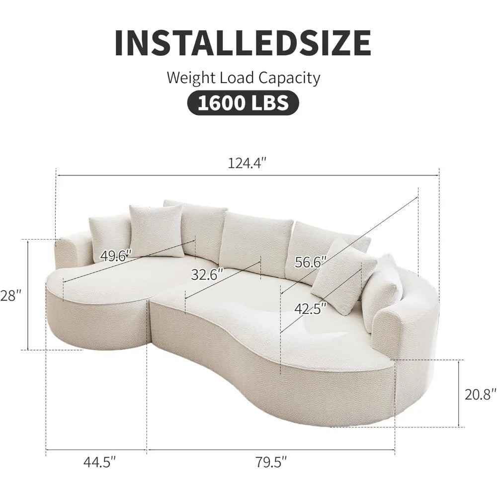 Oversized Boneless Curved Sectional