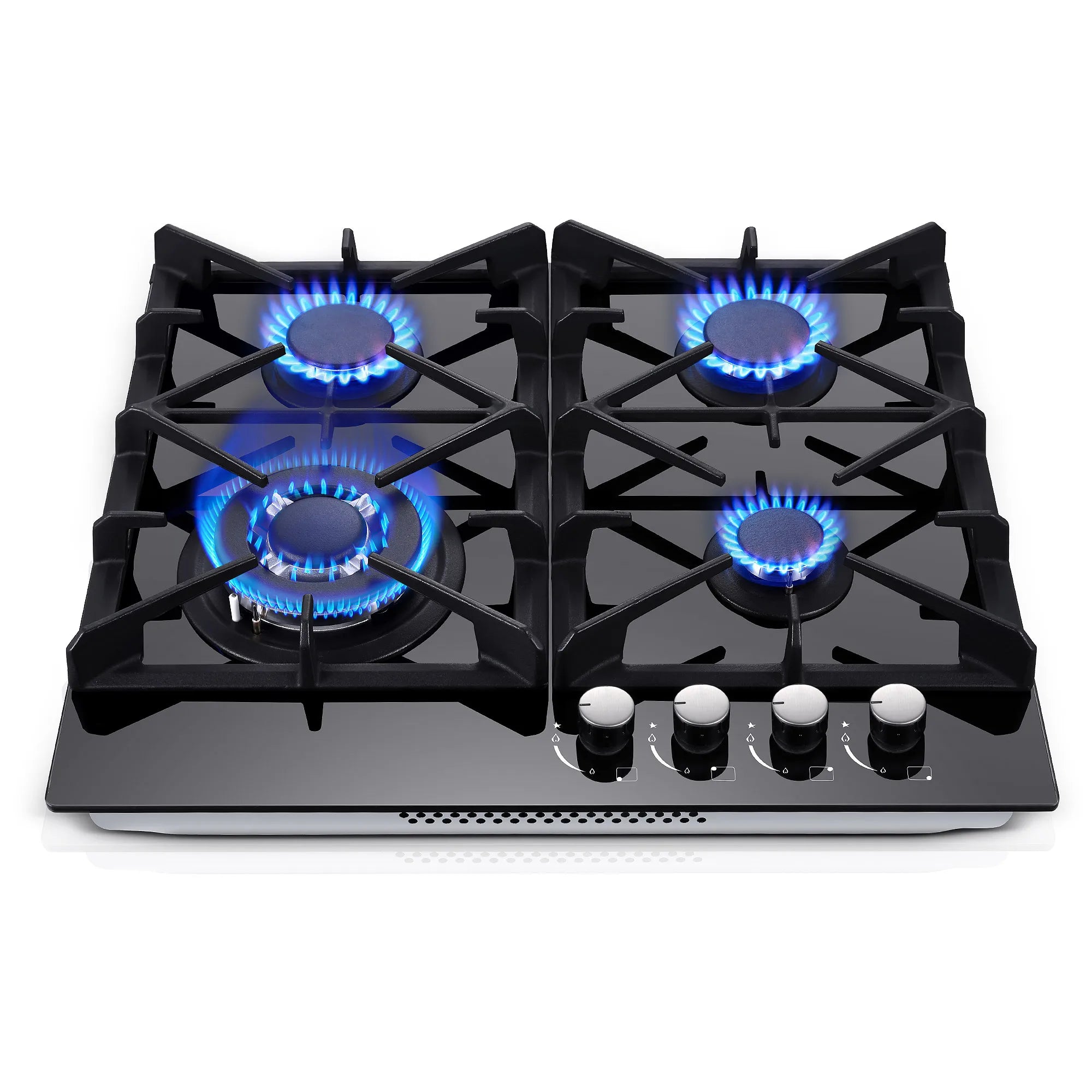 24 Inch 4-Burner Gas Cooktop | Dual Fuel NG/LPG