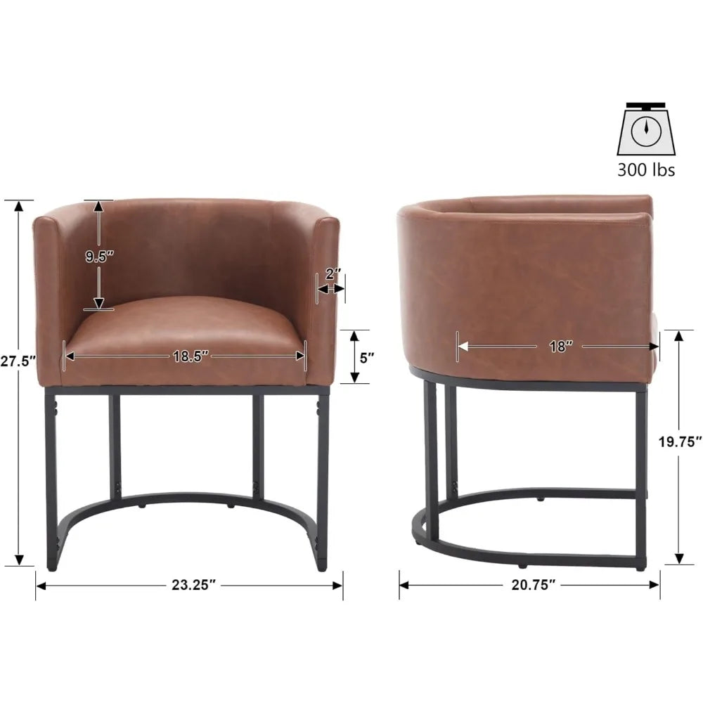 3 Faux Leather Barrel Back padded