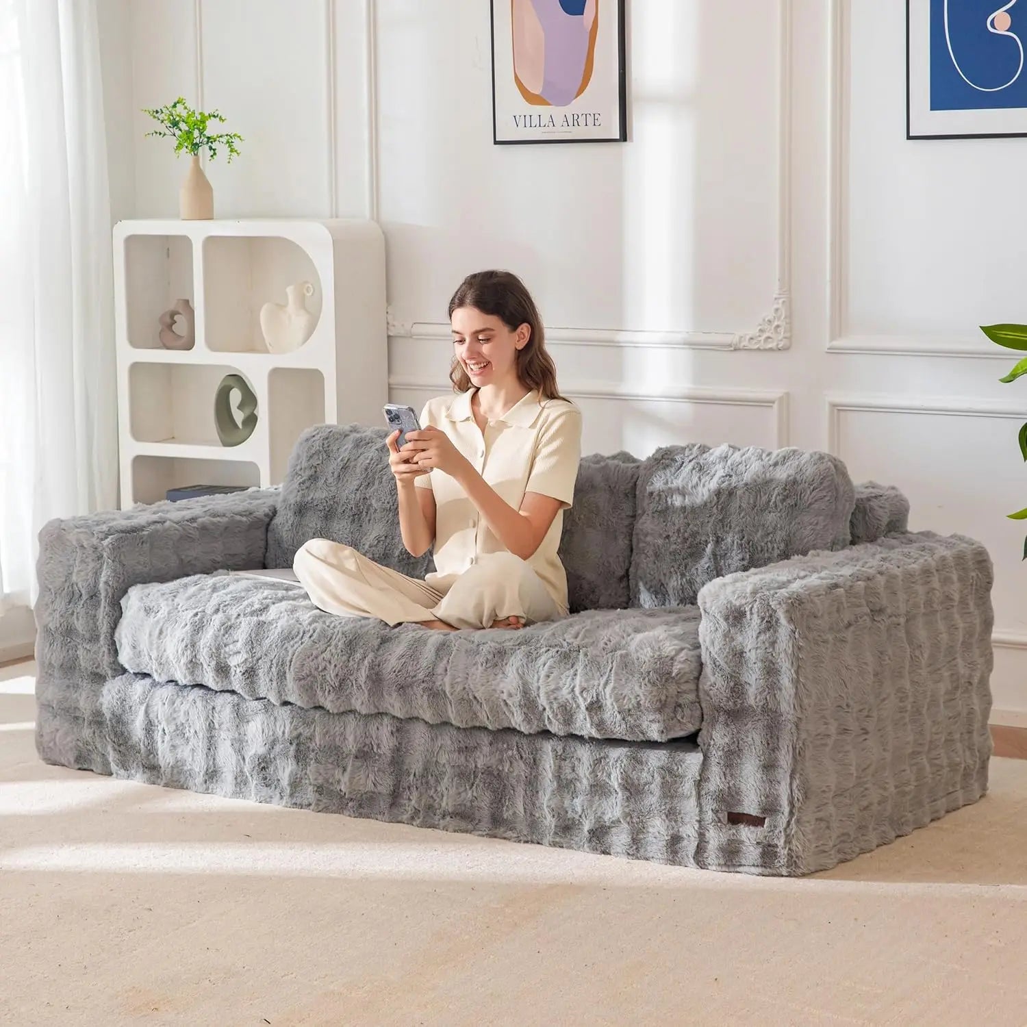3-Seater Couch Boneless Tuffed