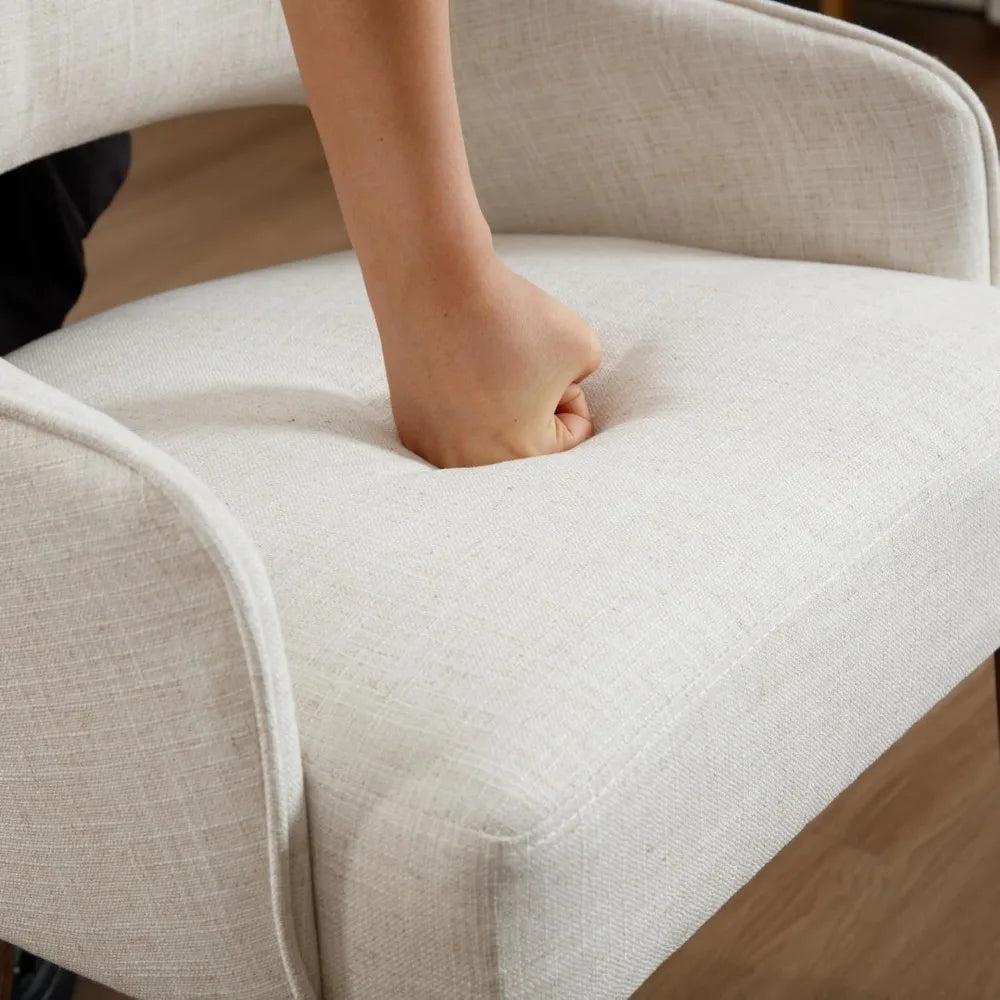 2 Linen Upholstered, Wood legs