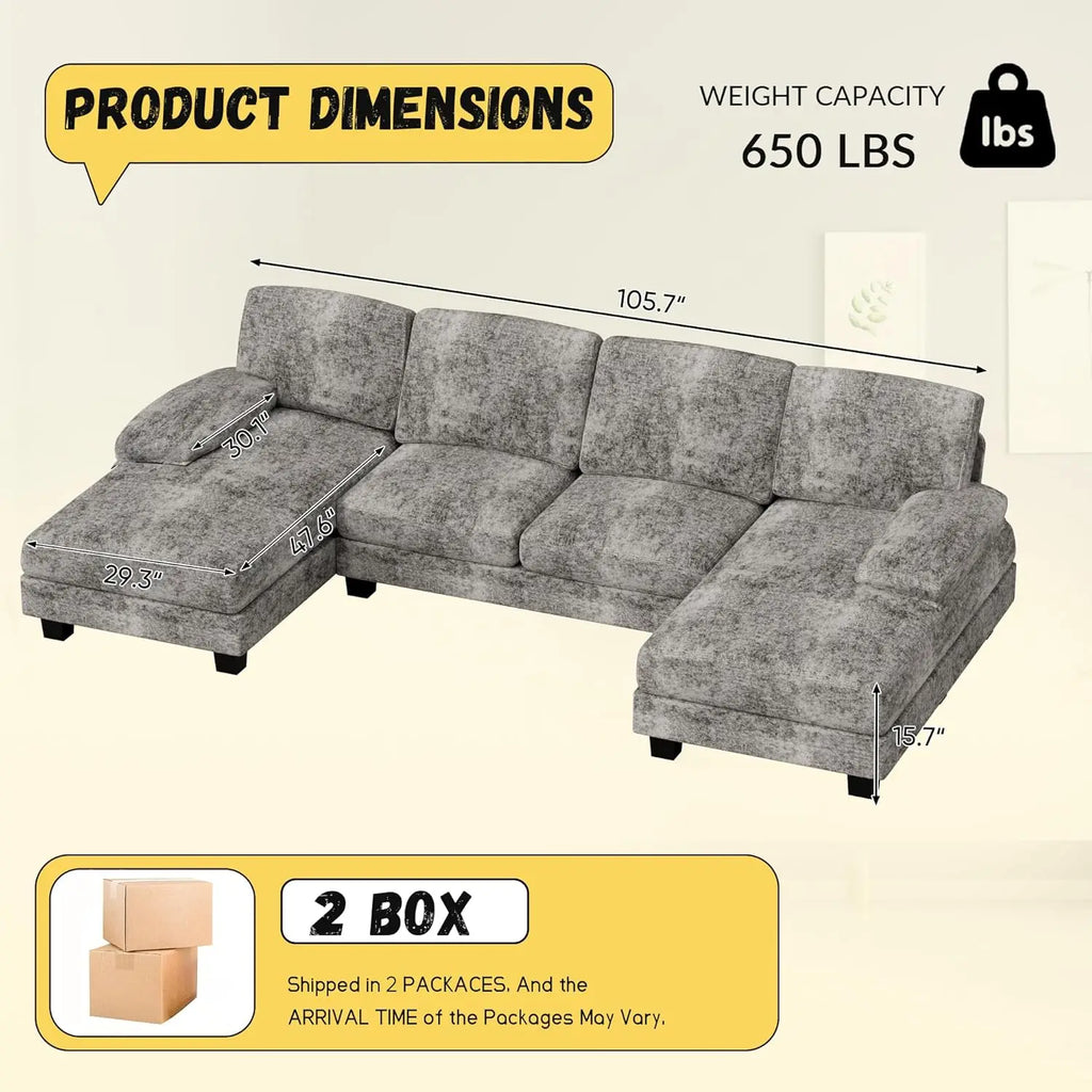 U-Shape Sectional Chenille Fabric