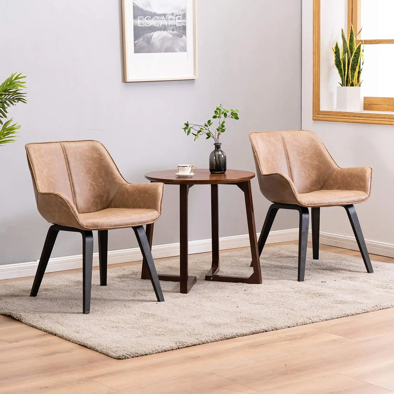 4 PU Leather Chairs Modern